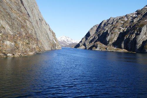 Norvegija,  Hurtigruten,  Fjord,  Kalnų,  Sniegas,  Upė