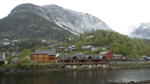 Norvegija, Eidfjord, Kraštovaizdis, Vanduo, Fjordas, Tylus, Kaimo Gyvenimas, Medinis Namas