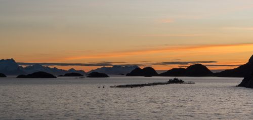 Norvegijos Pakrantė, Saulėlydis, Uolų Salų Vanduo, Kraštovaizdis, Arktinė, Dangus, Jūra, Kelionė, Gamta, Dramatiškas