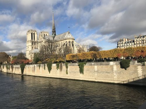 Notre Dame, Upė, France, Katedra, Paris, Seine, Orientyras, Architektūra, Europa, Pritraukimas, Paminklas