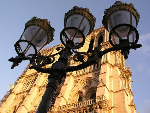 Notre Dame, Gatvės Šviesos, Paris, France, Bažnyčia