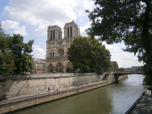 Notre-Dame, Paris, Katedra, Seinas, Architektūra, France, Perspektyva