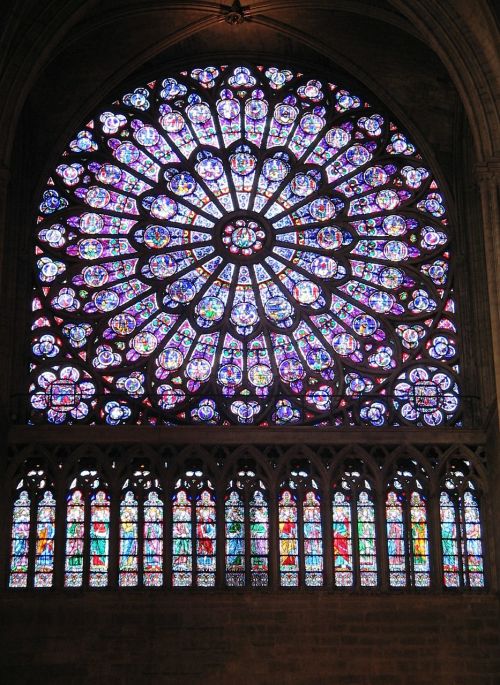 Notre Dame Katedra, Vitražas, Rožė, Paris, France, Bažnyčia, Dizainas, Gotika, Skaičiai, Krikščionis, Architektūra, Interjeras, Orientyras, Gyvas, Menas, Meistriškumas, Menininkas