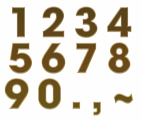 Pinigai,  Numeriai,  Simboliai,  Auksas,  Bronza,  Metalinis,  Metalinis,  Numeriai,  Matematika,  1,  2,  3,  4,  5,  6,  7,  8,  9,  0,  Skaičiai Metaliniai