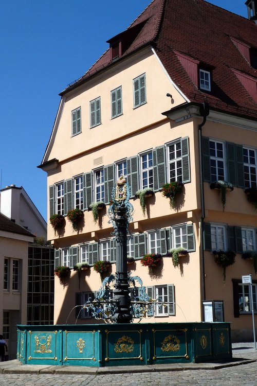 Nurtingen,  Market Street,  Fontanas,  Rotušės,  Istorinis Centras,  Badenas-Viurtembergas,  Pietų Vokietija