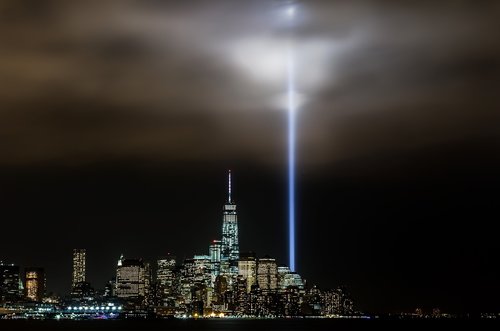 Nyc,  Niujorkas,  Manhattan,  Nyc Centro,  Dangus,  Naktis,  911 Memorialinis,  911 Duoklė Atsižvelgiant,  9 11,  Memorialinis Plaza,  Skyline,  Miesto Panoramoje