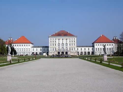 Nymphenburg,  Pilis,  Munich,  Bavarija,  Pilis Nymphenburg,  Nymphenburg Rūmai,  Mėlynas,  Dangus,  Parkas,  Pilies Parkas,  Karalius Ludvigas,  Architektūra,  Nuosavybė,  Sodo Architektūra,  Vokietija