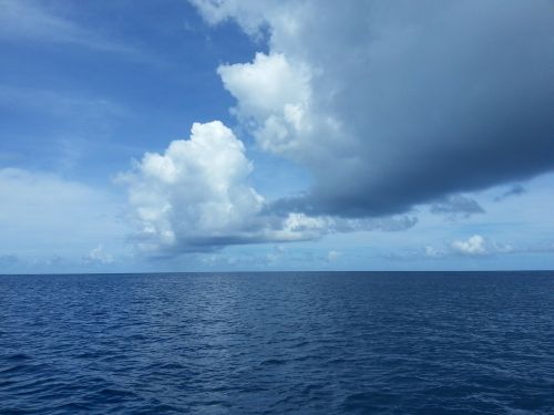 Vandenynas, Vanduo, Debesys, Dangus, Palau, Jūra