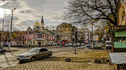 Odessa, Gatvė, Mašinos, Bažnyčia