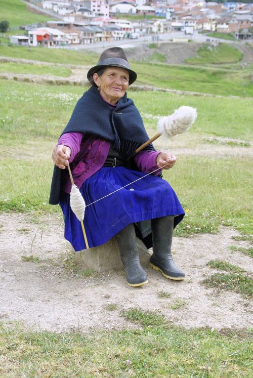 Senas, Moteris, Spinner, Andes, Ecuador