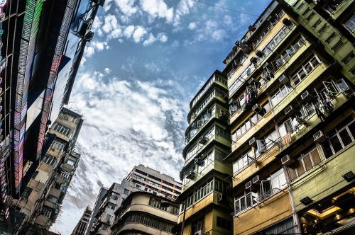 Seni Pastatai, Gyvenamasis Plotas, Honkongas, Gyvenamasis, Miestas, Pastatas, Architektūra, Vintage, Namai, Gatvė, Miesto Panorama