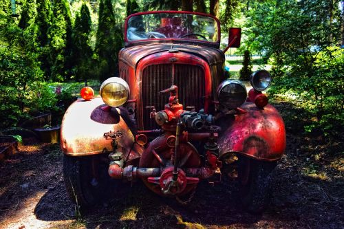 Senas Gaisrinis Automobilis, Vintage, Transporto Priemonė, Ugniagesių Mašina, Senas, Sunkvežimis