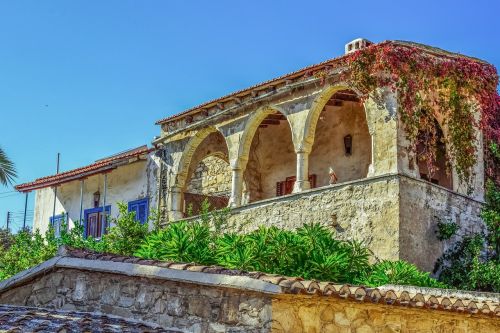 Senas Namas, Balkonas, Architektūra, Tradicinis, Eksterjeras, Akmuo Pastatytas, Kaimas, Psematismenos, Kipras