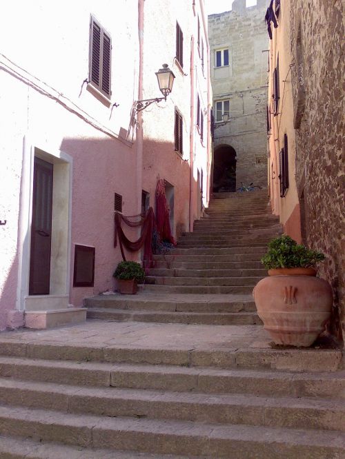 Senamiestis, Laiptai, Šventė, Sardinija, Rausva Nuotaika