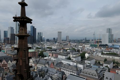 Senamiestis, Istorinis Senamiestis, Dangoraižis, Ffm, Frankfurtas, Fasadas, Dangoraižiai, Architektūra, Pastatas, Panorama, Mainhattan, Šiuolaikiška, Perspektyva, Stiklas, Centro, Banko Pastatas, Pagrindinis Frankfurtas, Centras, Mainhatten