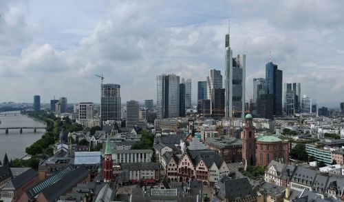 Senamiestis, Istorinis Senamiestis, Dangoraižis, Ffm, Frankfurtas, Fasadas, Dangoraižiai, Architektūra, Pastatas, Panorama, Mainhattan, Šiuolaikiška, Perspektyva, Stiklas, Centro, Banko Pastatas, Pagrindinis Frankfurtas, Centras, Mainhatten