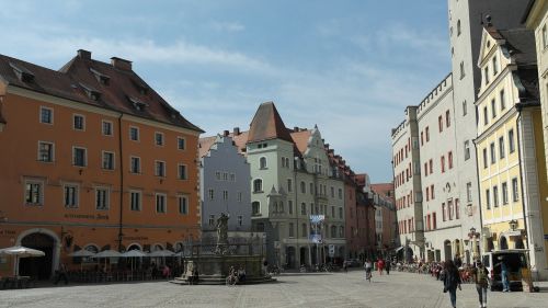 Senamiestis, Regensburgas, Rytų Bavarija, Bavarija, Vokietija, Architektūra, Romantiškas, Miestas
