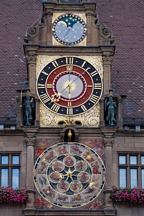 Senoji Miesto Rotušė, Heilbronn, Baden Württemberg, Vokietija, Astronominis Laikrodis, Lankytinos Vietos, Laikrodis