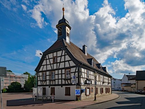 Senoji Miesto Rotušė, Kelkheim, Taunus, Hesse, Vokietija, Senamiestis, Lankytinos Vietos, Kultūra, Pastatas, Architektūra, Istorija, Fachwerkhaus, Santūra, Senas Pastatas, Miesto Rotušė