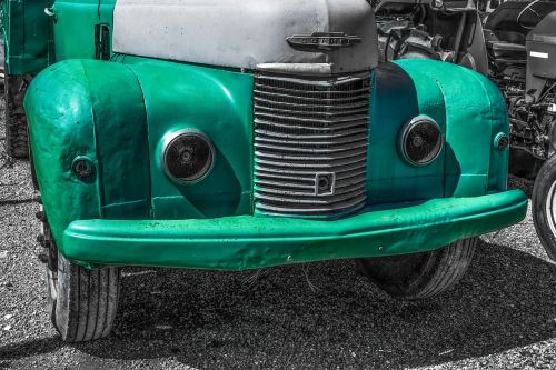 Senas Sunkvežimis,  Automobilis,  Transporto Priemonė,  Priekiniai Žibintai,  Vintage,  Žalias,  Be Honoraro Mokesčio