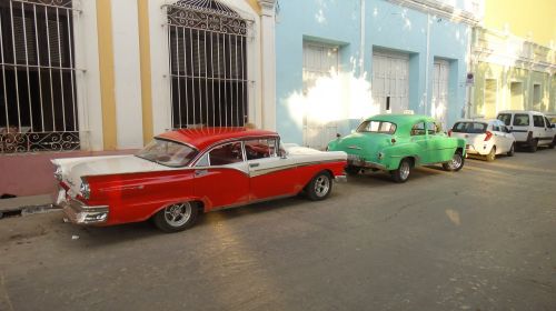 Oldtimer, Žalias, Raudona, Kuba, Havana