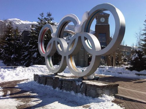 Olimpiniai Žiedai, Whistler, Olimpinės Žaidynės, 2010 Olimpinės Žaidynės, Žiemos Olimpinės Žaidynės, Britanija, Kolumbija, Kanada, Lauke, Sniegas