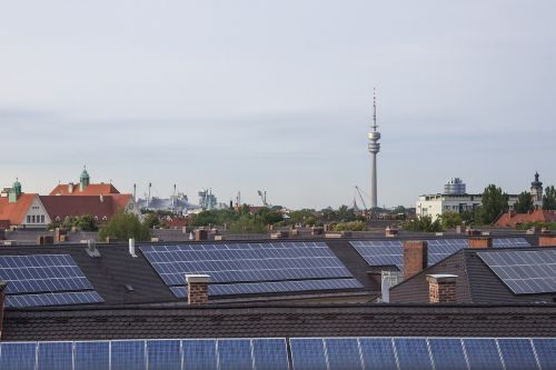 Olimpinė Vieta, Munich, Bavarija, Stogas, Architektūra, Pilonai, Tv Bokštas, Bmw Bokštas, Vaizdas, Saulės Energija, Fotoelektros Sistema