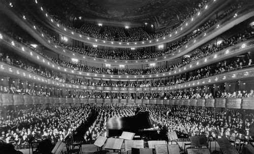 Opera, Operos Teatras, Koncertas, Koncertų Salė, 1937, Niujorkas, Ny, Nyc, Niujorkas, Miestas, Juoda Ir Balta, Didmiesčio Opera, Grandstand, Žiūrovai