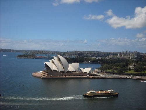 Sidnėjus, Operos Teatras, Uostas, Keltas, Vanduo, Australia