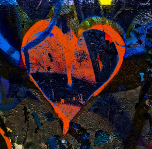 Širdis,  Grafiti,  Oranžinė,  Abstraktus,  Dažytos,  Purslų & Nbsp,  Dažytos,  Miesto & Nbsp,  Menas,  Menas,  Oranžinė Graffiti Širdis