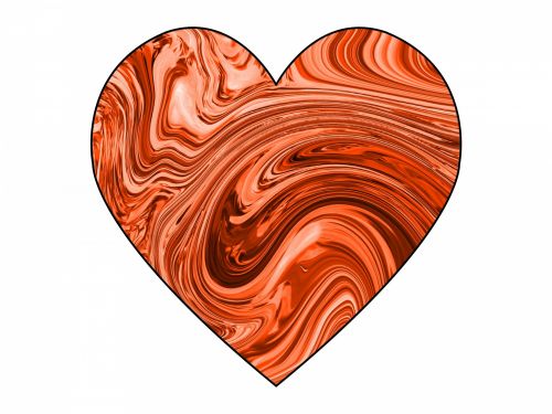 Swirly,  Deformuoti,  Širdis,  Valentine,  Valentino Diena & Nbsp,  Meilė,  Oranžinė,  Oranžinė Sūkurinė Širdis 1