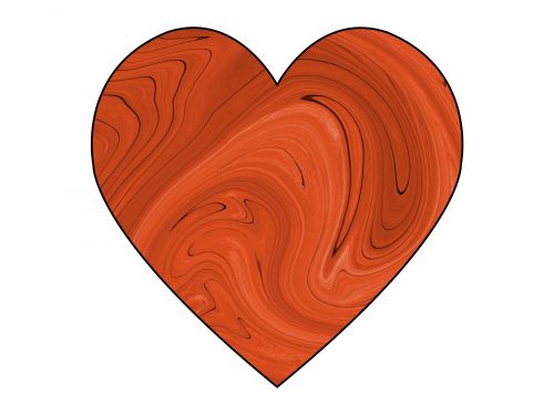 Swirly,  Deformuoti,  Širdis,  Valentine,  Valentino Diena & Nbsp,  Meilė,  Oranžinė,  Oranžinė Sūkurinė Širdis 2