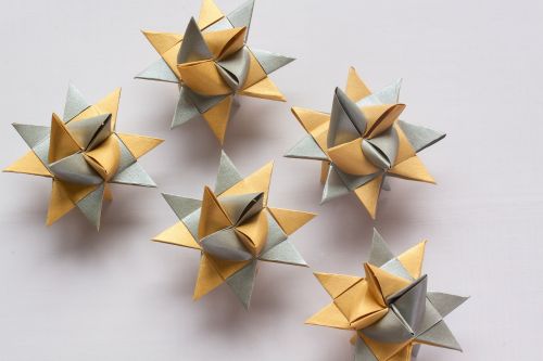 Origami, Popieriaus Lankstymo Menas, Kartus, 3 Matmenys, Objektas, Žvaigždė, Geometriniai Kūnai, Auksas, Sidabras