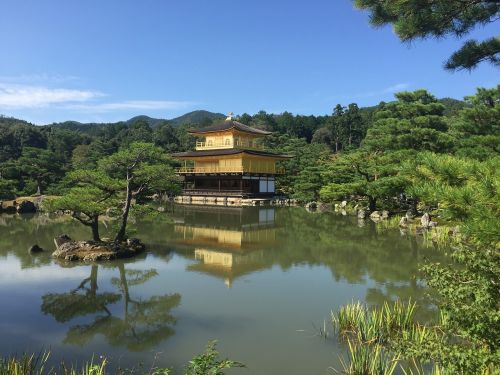 Osaka, Auksinė Paviljono Šventykla, Ežero Vaizdas