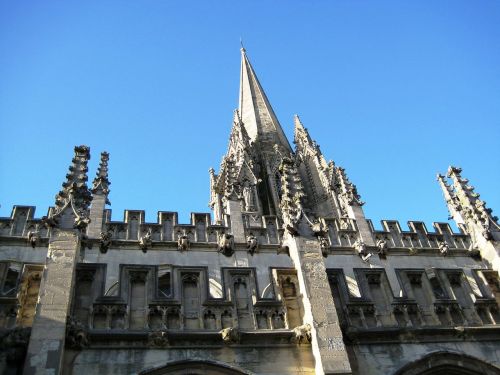 Oxford, Anglija, Pastatas, Architektūra, Dangus, Mėlynas