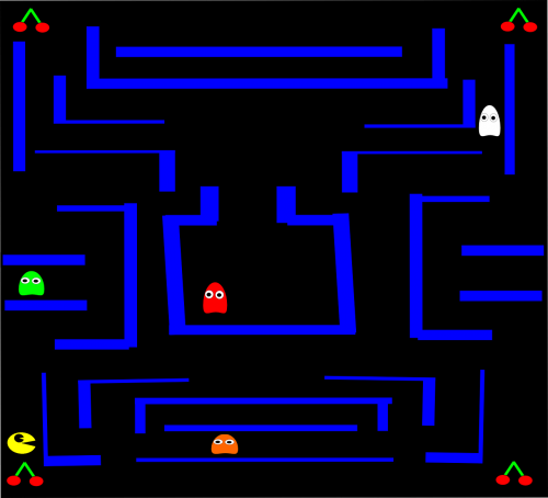 Pacman, Pac-Man, Kompiuterinis Žaidimas, C54, Nemokama Vektorinė Grafika