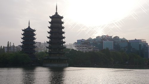 Pagoda,  Kinija,  Guilin,  Ežeras,  Vandenys,  Kelionė