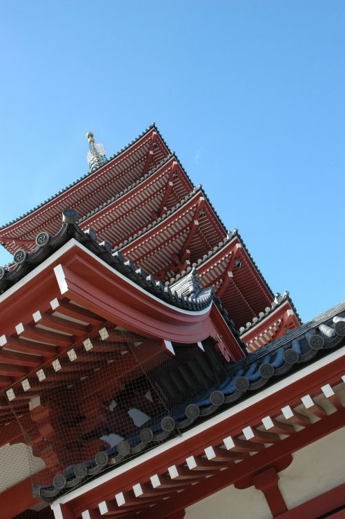 Pagoda, Šventykla, Stogas, Japonija, Stogo Ornamentas