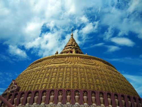 Pagoda, Religija, Burma, Mėlynas, Auksas, Kupolas, Zenitas, Šventykla, Budizmas