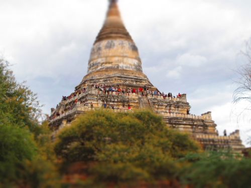 Pagoda, Bagan, Burma, Turistai, Šventykla