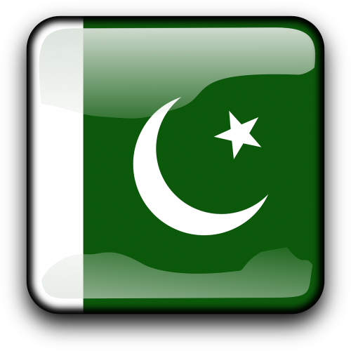 Pakistanas, Vėliava, Šalis, Tautybė, Kvadratas, Mygtukas, Blizgus, Nemokama Vektorinė Grafika