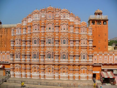 Vėjo Rūmai, Indija, Jaipur, Rajasthan, Fasadas, Architektūra