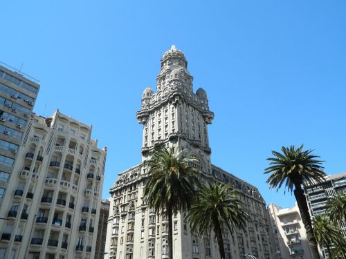 Palacio Salvo, Montevideo, Urugvajus, Architektūra, Pastatas, Perspektyva, Art Nouveau