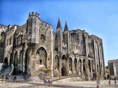 Palais Des Papes, Avignon, France, Hdr, Rūmai, Pastatas, Orientyras, Turistai, Architektūra, Istorinis, Lauke, Miestas, Miestai, Miesto