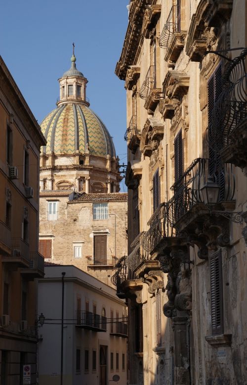 Palermo,  Sicilija,  Italy,  Bažnyčia,  Kupolas,  Architektūra,  Miestas,  Senas,  Be Honoraro Mokesčio