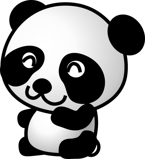 Panda, Turėti, Gyvūnas, Mielas, Kūdikis, Juoda, Balta, Nemokama Vektorinė Grafika