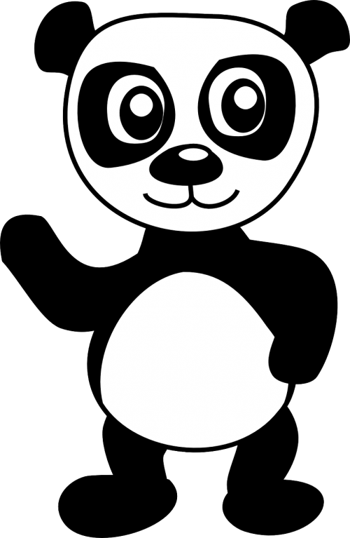 Panda, Turėti, Plaukiojantys, Gyvūnas, Žinduolis, Sveiki, Mielas, Animacinis Filmas, Komiksas, Nemokama Vektorinė Grafika