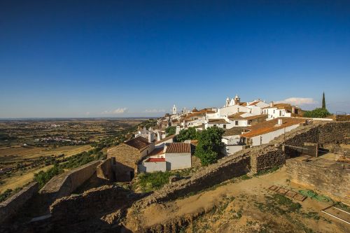 Panorama, Namai, Kaimas, Monsarazas, Portugal