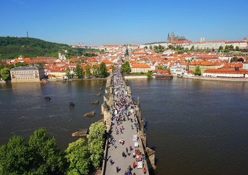 Panorama,  Praha,  Čekija,  Pilis,  Tiltas,  Upė,  Katedra,  Miestovaizdis,  Vandens,  Miestas,  Miestas,  Kelionė,  Panoraminis,  Turizmas,  Bokštas,  Europa