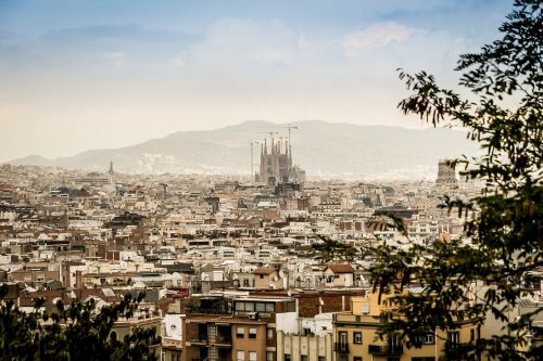 Panorama, Katedra, Sagrada Familia, Barcelona, Ispanija